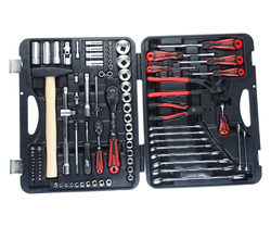 Набор инструментов 90 предметов слесарно-монтажный 1/4",1/2" 6-ти гранных в кейсе JTC