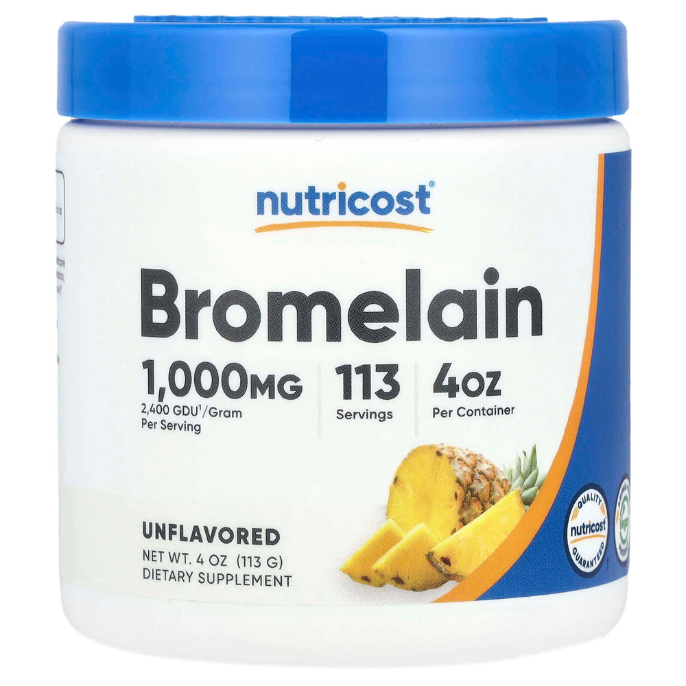 Nutricost, Бромелаин, без добавок, 113 г (4 унции)