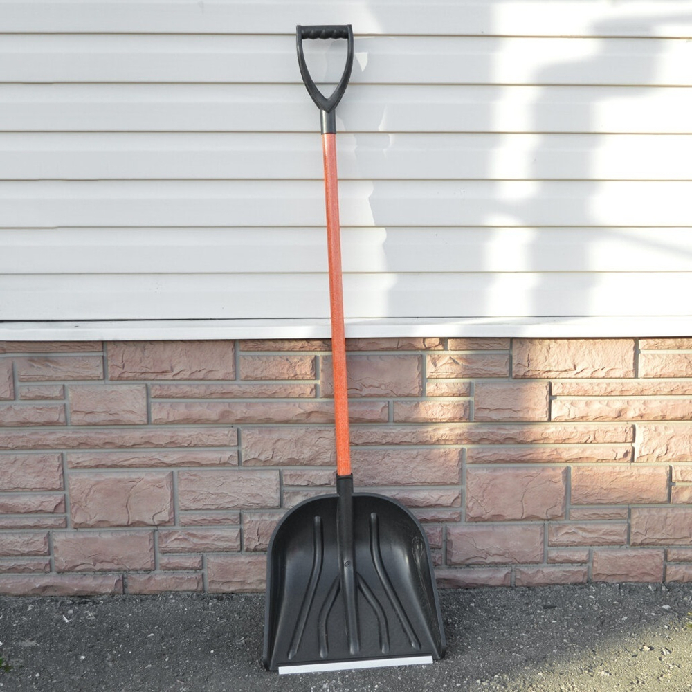 Лопата снеговая "Рысь" 410*460мм с ал.планкой, с фибергласовым черенком и V-ручкой "Элита"