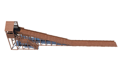 Зимняя деревянная горка WF-10 с крышей и выкатом (длина ската 10м)