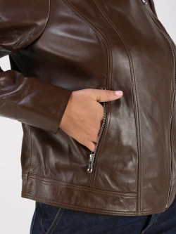 Кожаная куртка демисезонная косуха оверсайз