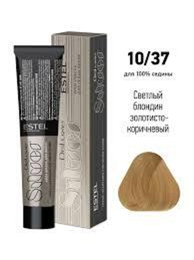 10/37 Крем-краска De Luxe Silver , светлый блондин золотисто-коричневый