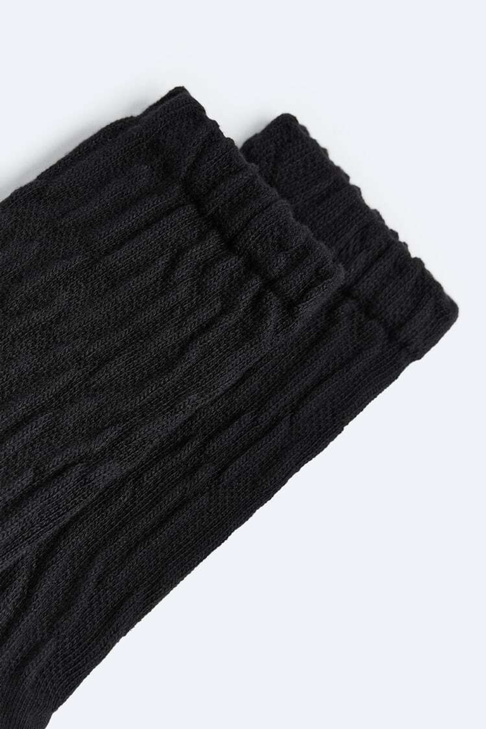 ZARA НОСКИ С РЕЛЬЕФНЫМ УЗОРОМ, ЧЕРНЫЙ