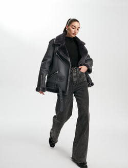 Дубленка графитовая