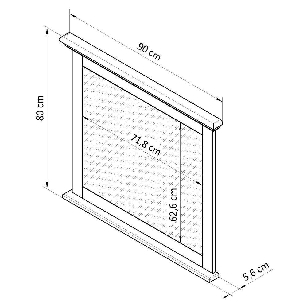 Зеркало настенное Асти из МДФ и натурального дуба