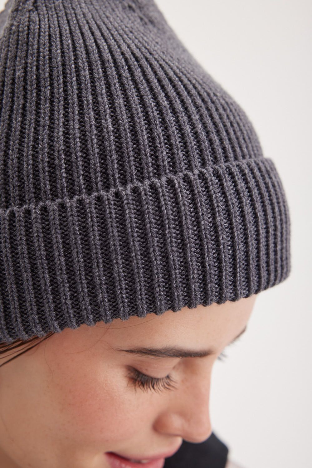 Шапка хлопковая с отворотом "Графит"