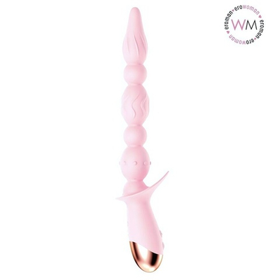 Розовый анальный вибратор-ёлочка с 10 режимами вибрации (Цвет: розовый)