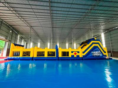 Надувная полоса препятствий “Веселые старты” 20*3,5*4,5 м