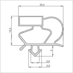 Уплотнитель для холодильного стола Sagi FD (распашная дверь) 635*450 мм (028)