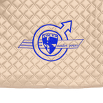 Ковры VOLVO FM до 2008 года (экокожа, бежевый, бежевый кант, синяя вышивка)