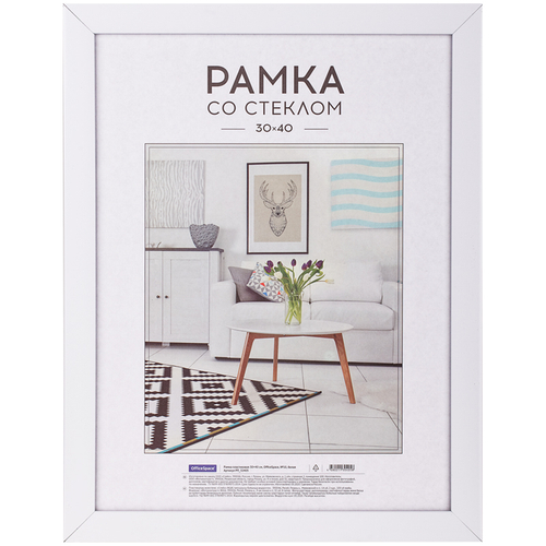 Рамка пластиковая 30*40см, OfficeSpace, №10, белая И