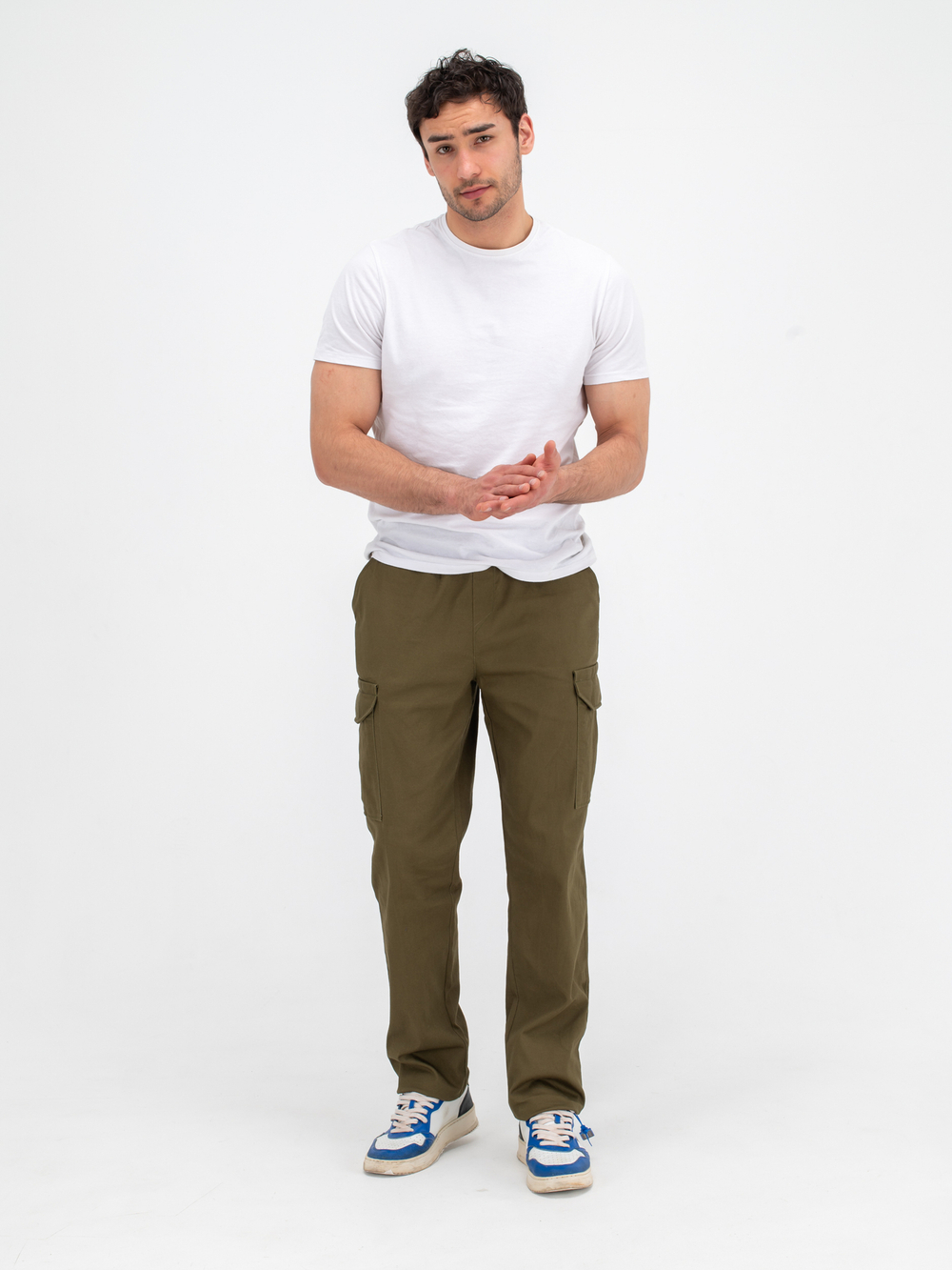 Карго джоггеры прямые. Хаки