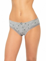 Трусики-слипы с кружевной оторочкой и принтом в виде бантиков и сердечек (Размер: M) (Цвет: черный)