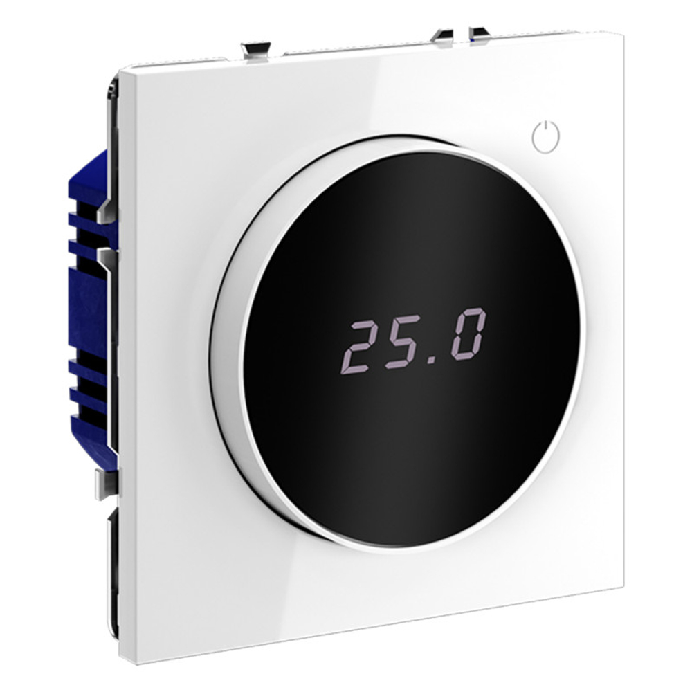 Терморегулятор электронный VOLTUM S70 с индикацией и датчиком, для теплого пола, (белый глянцевый)