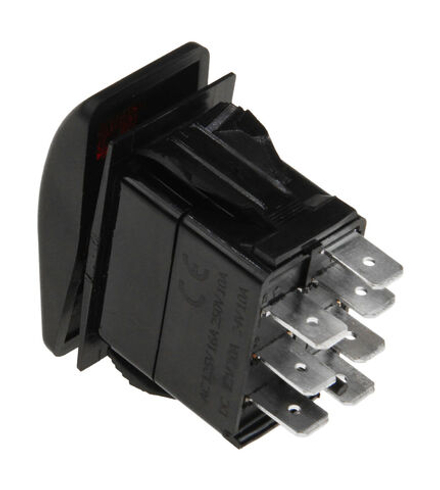 Переключатель 3-х поз. ON-OFF-ON 7P, с подсветкой