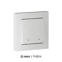 Выключатель 2-кл. AtlasDesign Smart 10А (сх. 5) L+N с подсветкой Zigbee механизм бел. SE ATN000153Z