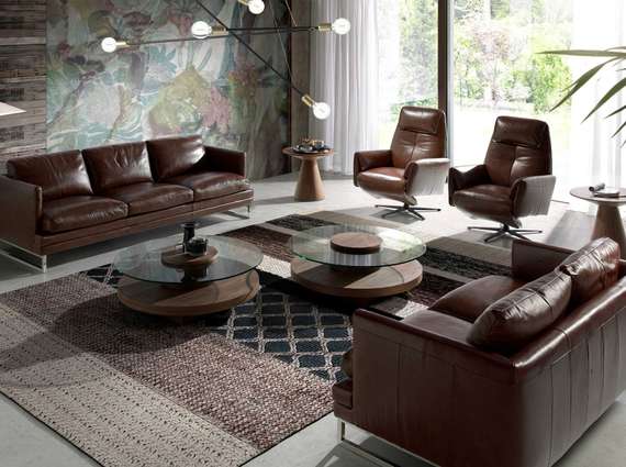 Кресло-реклайнер Angel Cerda 5056, коричневая кожа