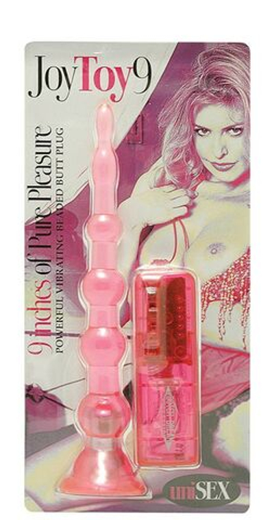 Розовая анальная виброёлочка с выносным пультом - 22,9 см. (Цвет: розовый)