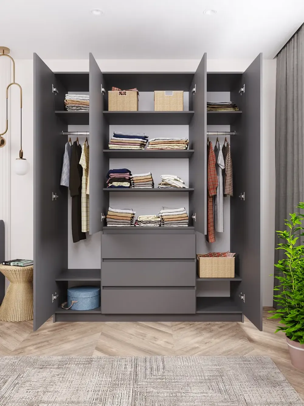 МС Мори Шкаф МШ 1600 (Графит), ДСВ-Мебель, г. Пенза