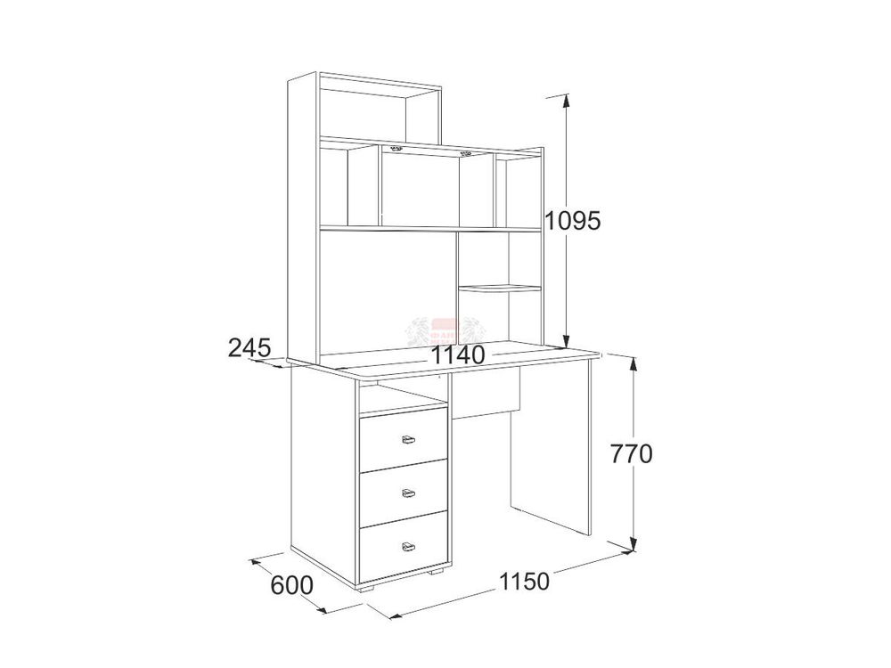 Омега-18 стол письменный с надстройкой