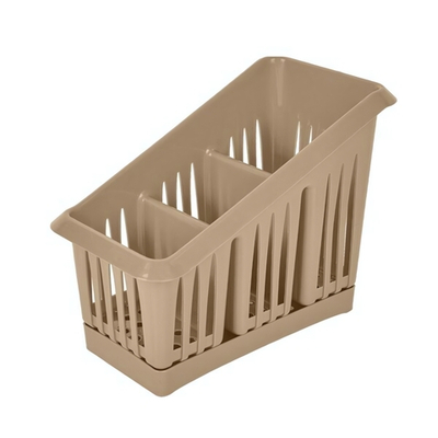 Сушилка для столовых приборов Plast Team 3х-секционная 200х120х160 мм шоколадный мокко