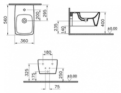 Биде подвесное VitrA Metropole  5675B003-0288 схема