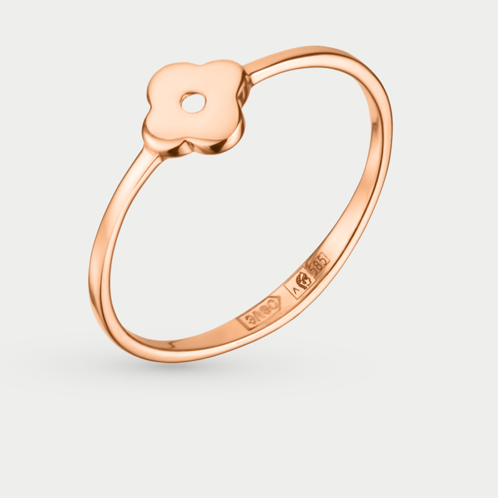 Кольцо женское из розового золота 585 пробы без вставок (арт. 01-108514)