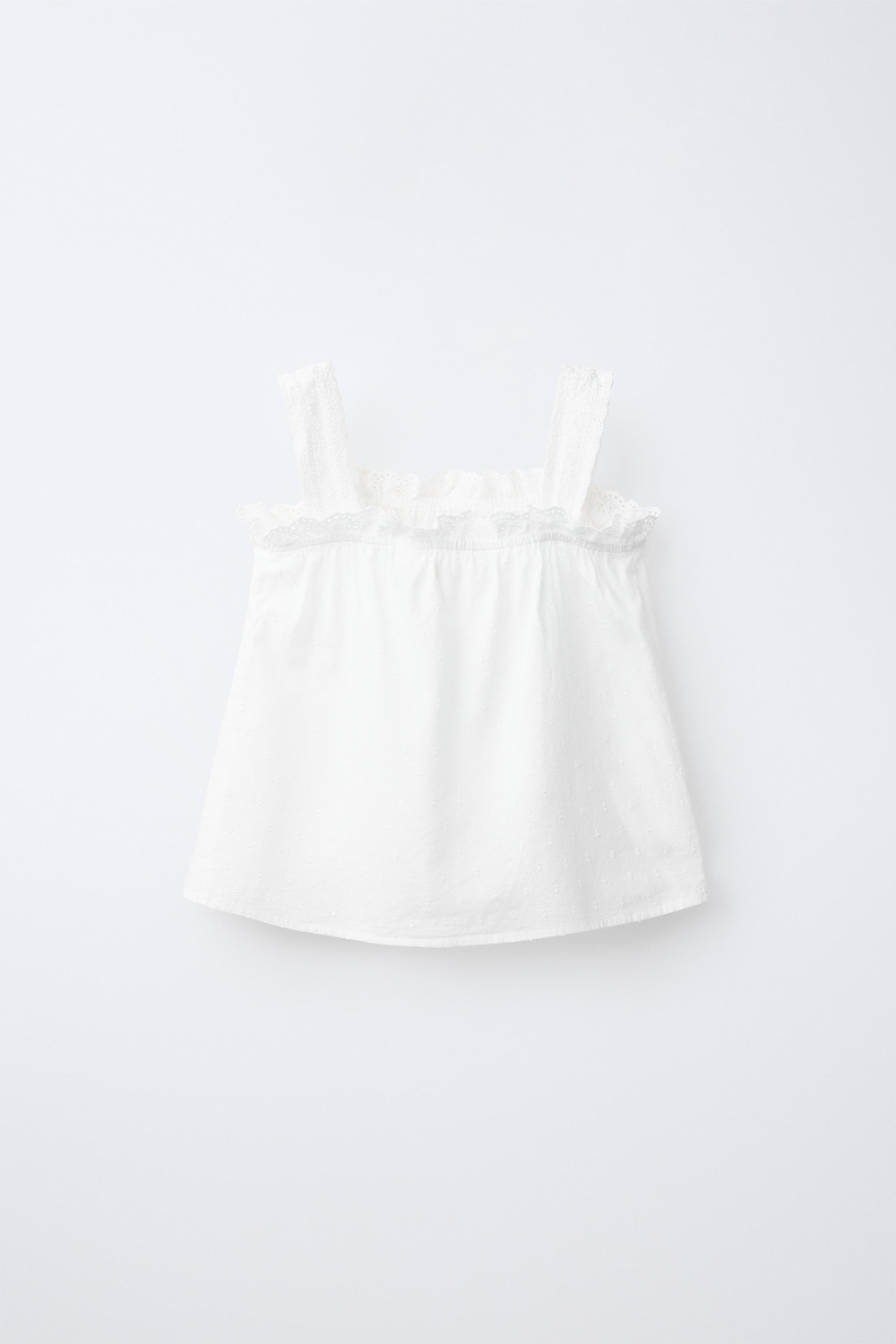 ZARA ПИЖАМА С БРЕТЕЛЯМИ И ТКАНЬЮ ПЛЮМЕТИ, БЕЛЫЙ