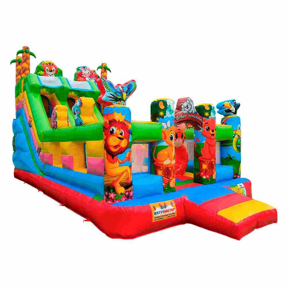 Коммерческий надувной батут «Звериная команда 3», 8*4*5 м