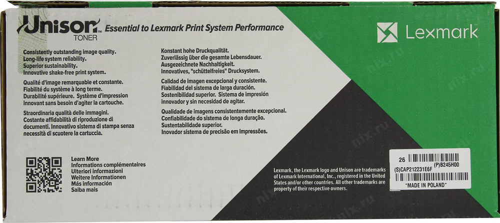 Картридж Lexmark B245H00 для B2442/2546/2650, MB2442/2546/2650
