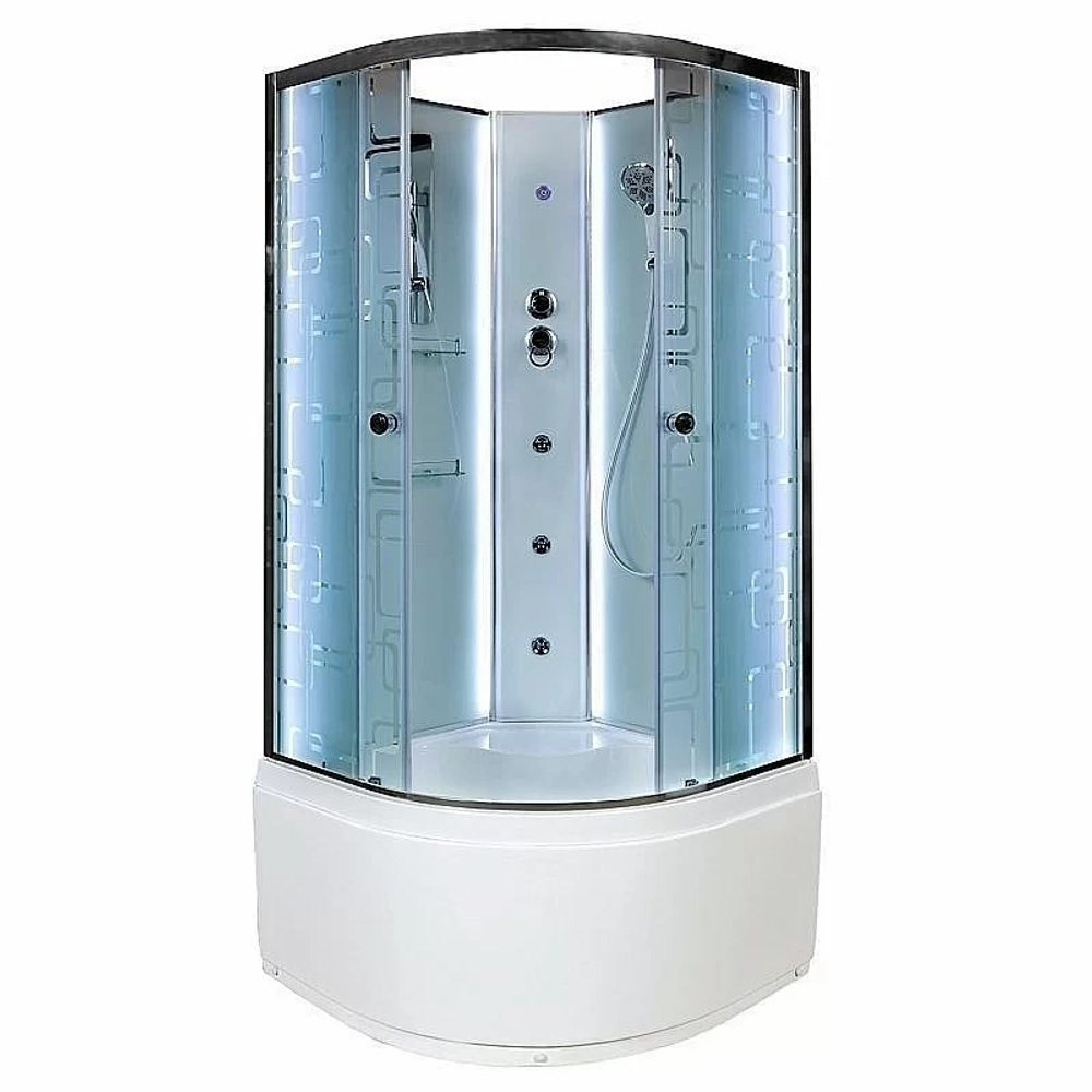 Душевая кабина DTO ЕМ4590 N LED с гидромассажем 90х90
