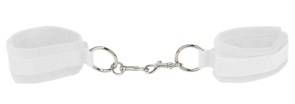 Белые наручники Velcro Cuffs White (Цвет: белый)