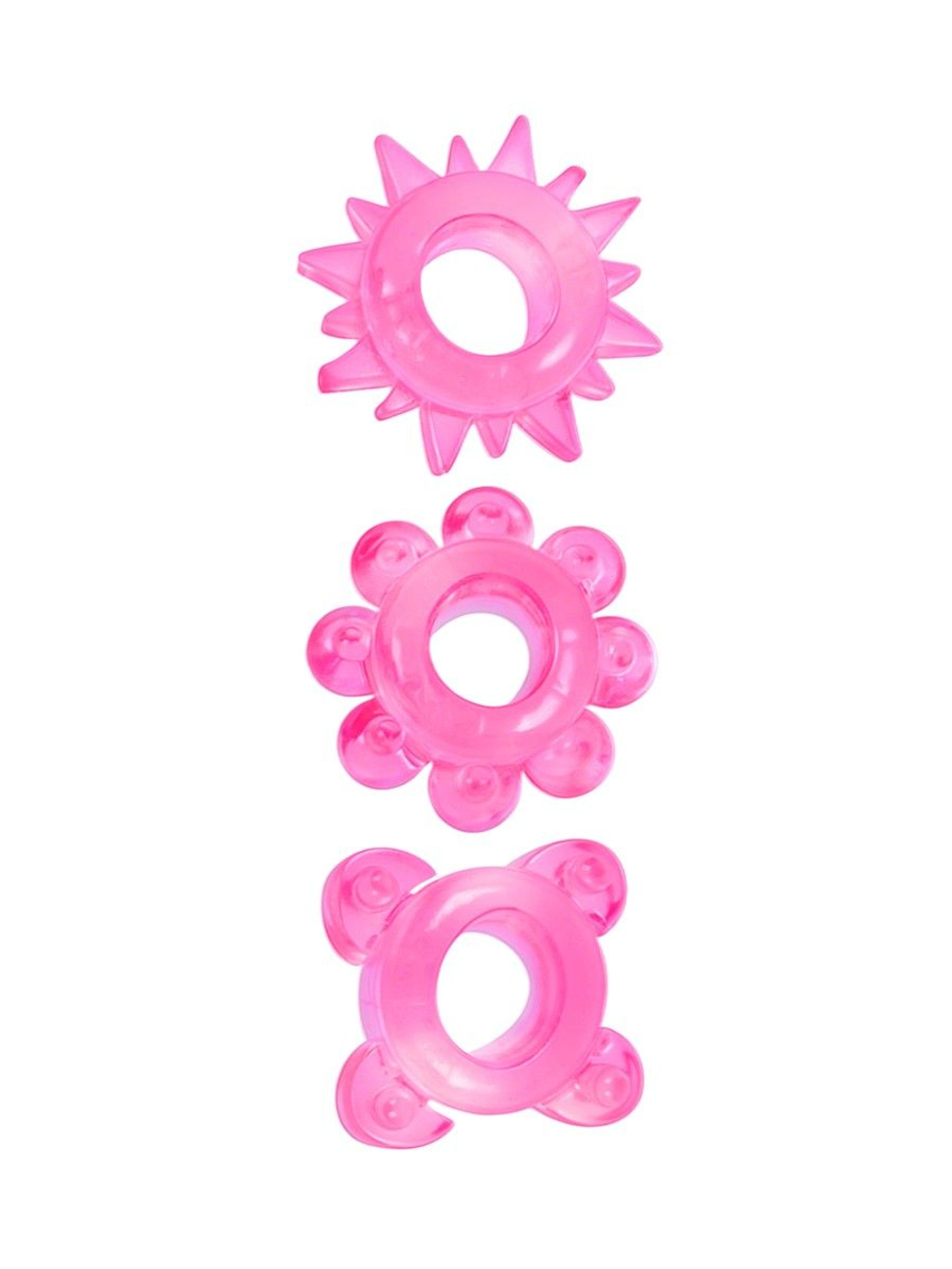 Эрекционные кольца Erowoman-Eroman, комплект из 3, розовые