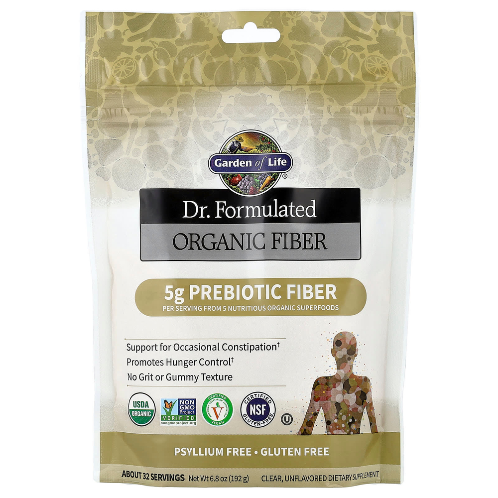 Garden of Life, Органическая клетчатка Dr. Formulated, без цвета, без вкуса, 192 г (6,8 унций)