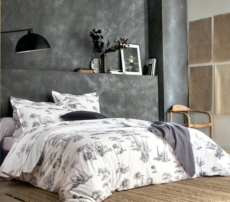 Постельное белье 2 спальное евро Blanc des Vosges Promenade Graphite