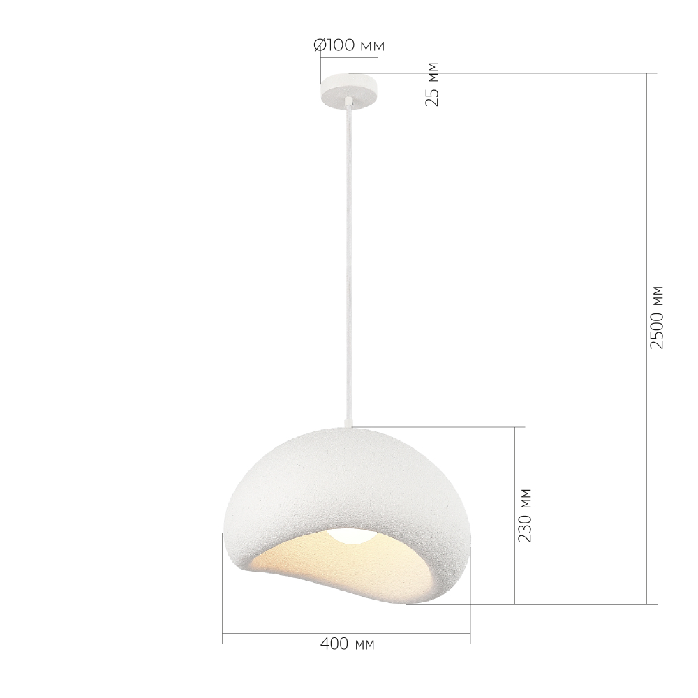 SL1522.503.01 Светильник подвесной ST-Luce белый/белый E27 1*60W WABI SABI
