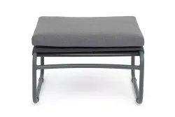 "Ането" пуф плетеный из роупа, каркас алюминий темно-серый (RAL7024) муар, роуп темно-серый круглый