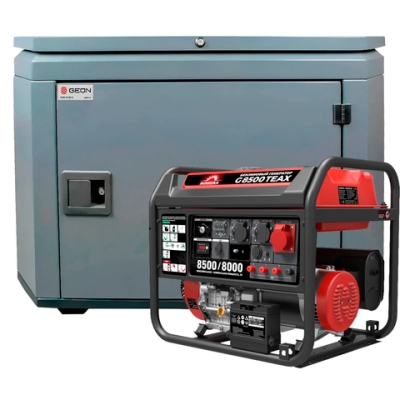 Генератор бензиновый SUNREKA G8500TEAX с кожухом Geon 1400SS RAL 7024