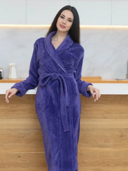 Халат женский без капюшона HELEN Темная сирень