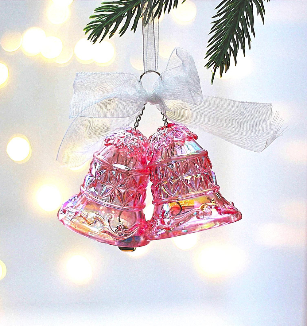 Подвеска «Хрустальные колокольчики» 5*10 см, Розовый