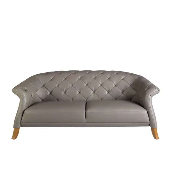 Диван 2-х местный 6187/EX007-2P-T541029 серый кожаный