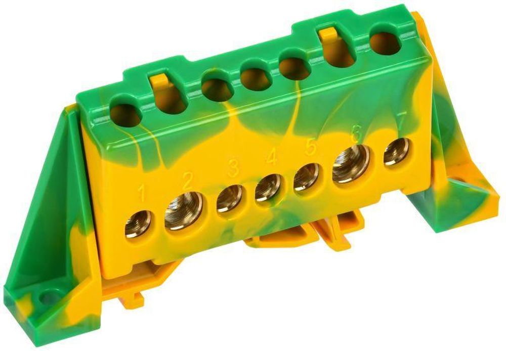 Шина PE &quot;земля&quot; в комб. изол. &quot;Стойка&quot; 8х12-7-ЖЗ TEKFOR IEK TF-NN20-07-DP-K52