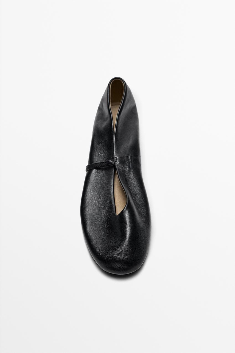 Massimo Dutti Балетки из мягкой кожи, черный