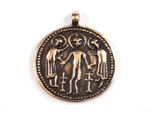 Бронзовый двусторонний исторический кулон ВИЗАНТИЙСКИЙ ЗМЕЕВИК RH00459