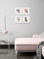 Картины на стену интерьерная на холсте 4 шт, 23*23 см