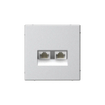 ARTGALLERY РОЗЕТКА двойная компьютерная RJ45+RJ45, кат. 5е, механизм, АЛЮМИНИЙ