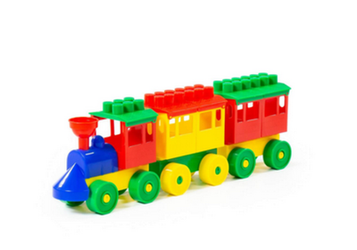 Конструктор - Паровоз с двумя вагонами (Полесье)