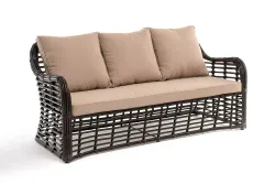 "Ницца" диван из искусственного ротанга трехместный, цвет бронзовый