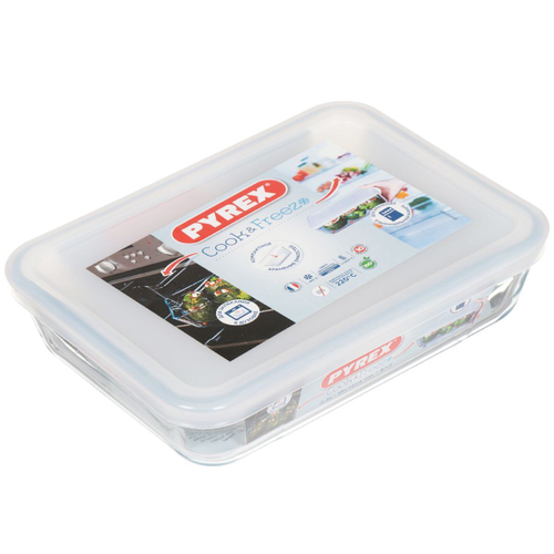 Форма для запекания стекло, 14х19х4 см, 0.8 л, прямоуг, с крыш, Pyrex, Cook Freez, 241Р000