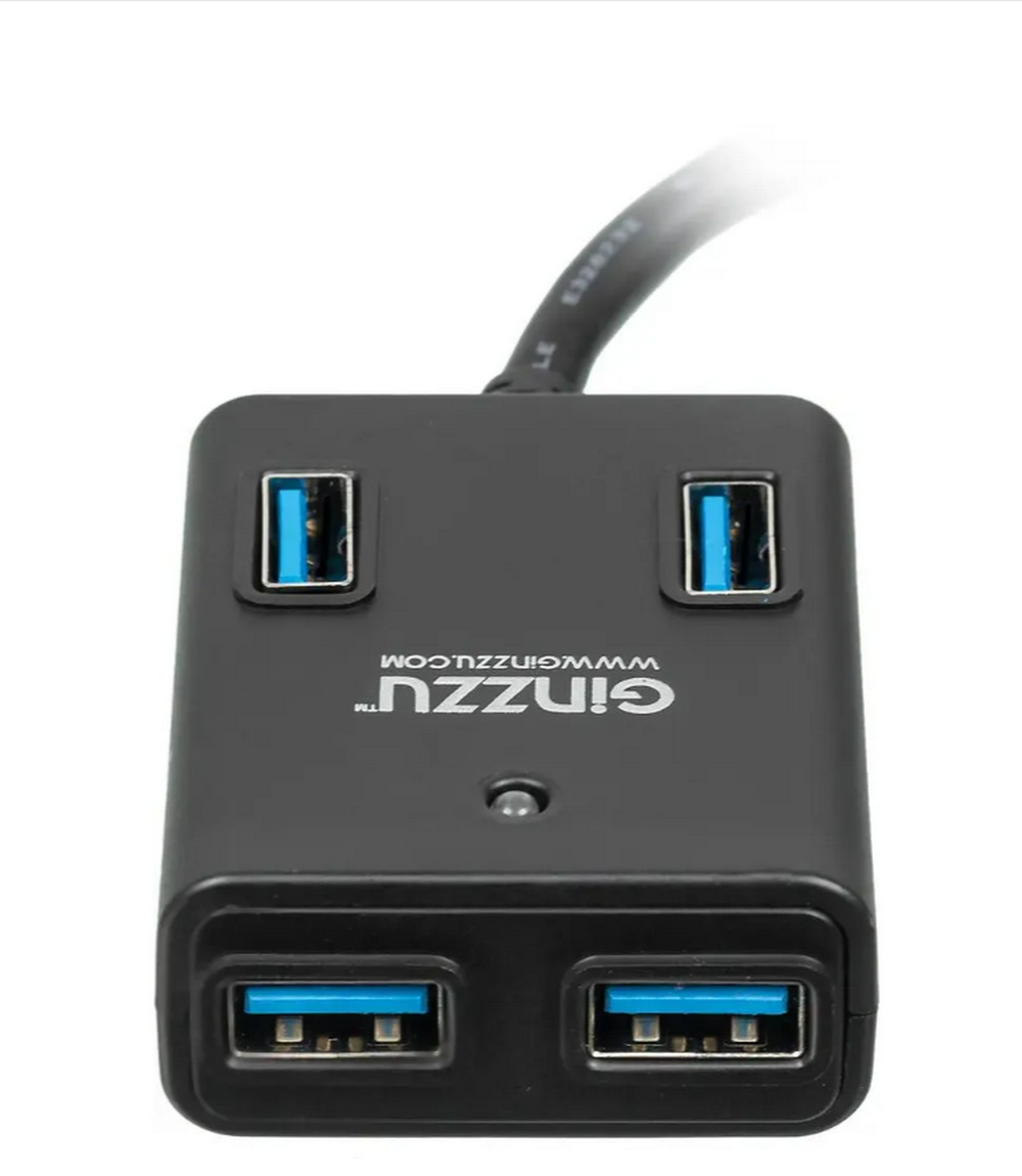 Картридер USB - Xaб Ginzzu GR-384UAB (4USB 3.0) + адаптер